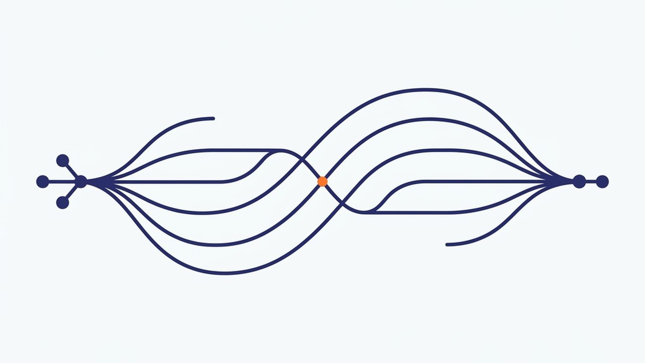 Illustration of AI chat context flowing from generic chat tools into a unified FynchAI workspace.